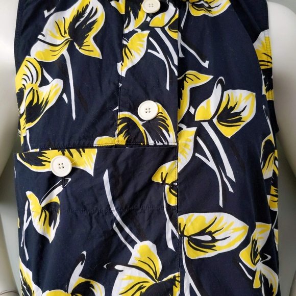 Marni Cruise 2016 Black & Yellow Floral Palm Print Sleeveless Shirt Blouse 40 - Picture 4 of 9